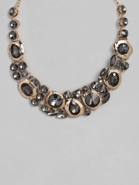 

Accessorize Gold-Toned & Grey Natalie Gem Studded Necklace