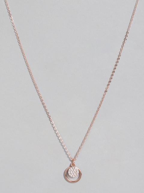 

Accessorize Rose Gold Plated Cubic Zirconia Pendant With Chain