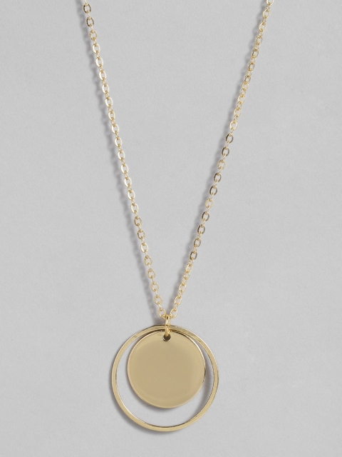 

Accessorize Gold-Toned Circle Shaped Pendant with Chain