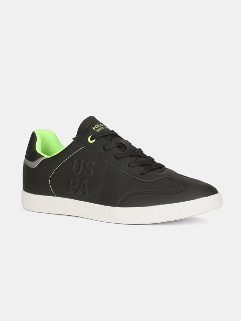 Men Black Solid Sneakers