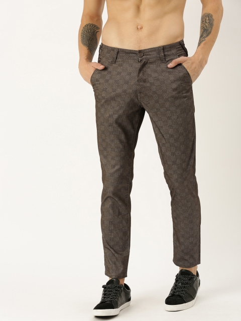 

Moda Rapido Men Brown Slim Fit Checked Regular Trousers