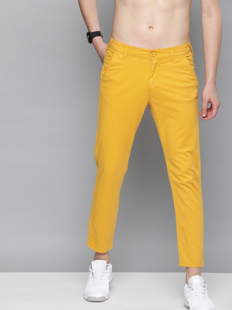 

HERE&NOW Men Mustard Yellow Slim Fit Solid Chinos