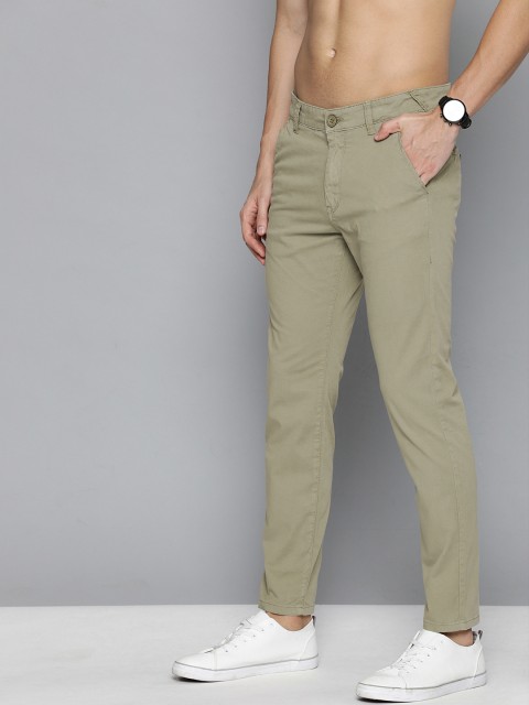 

HERE&NOW Men Green Slim Fit Solid Chinos