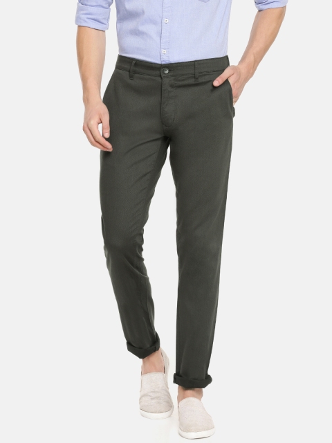 

Parx Men Charcoal Grey Tapered Fit Self Design Regular Trousers