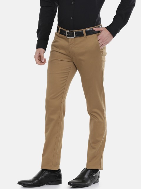 

Parx Men Khaki Self Design Super Slim Fit Regular Trousers