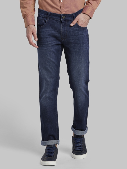 

Parx Men Navy Blue Tapered Fit Mid-Rise Clean Look Stretchable Jeans