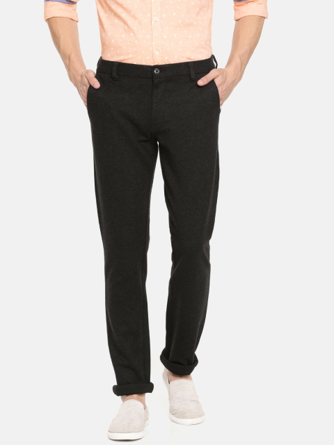 

Parx Men Black Tapered Fit Solid Regular Trousers