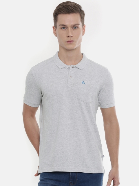 

Parx Men Grey Solid Polo Collar Pure Cotton T-shirt