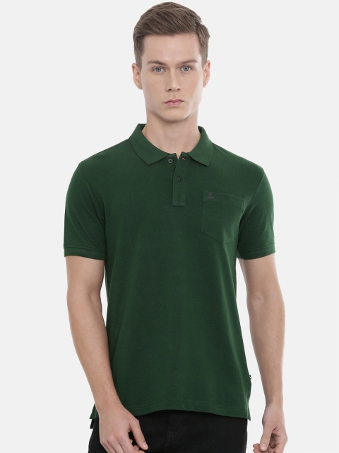 

Parx Men Green Solid Polo Collar T-shirt