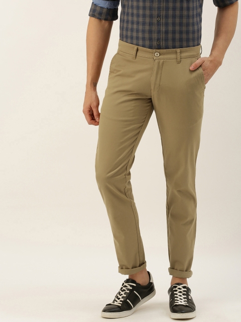 

Parx Men Khaki Tapered Fit Solid Regular Trousers