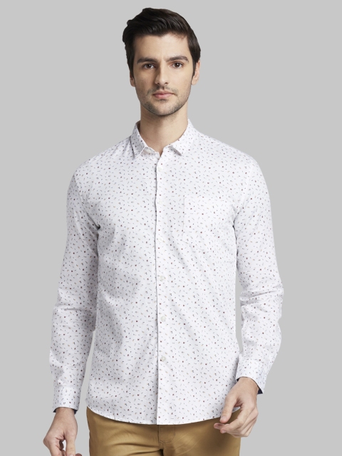 

Parx Men White & Red Slim Fit Printed Casual Shirt