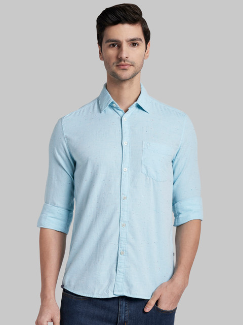 

Parx Men Blue Slim Fit Solid Casual Shirt