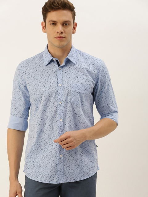 

Parx Men Blue Slim Fit Printed Casual Shirt