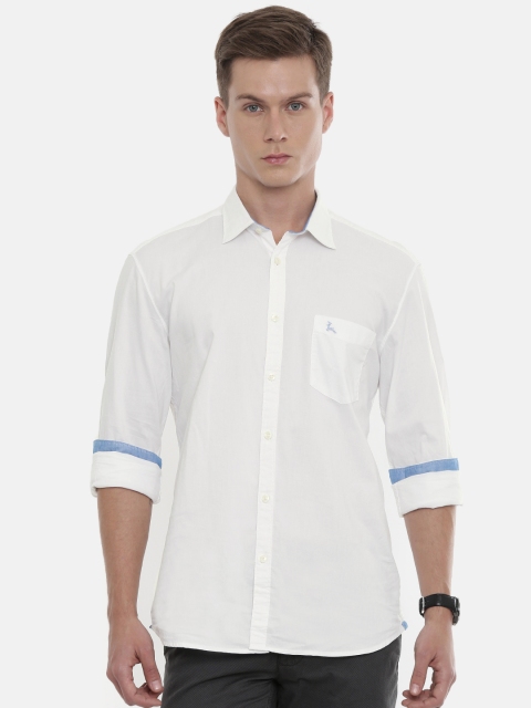 

Parx Men White Slim Fit Solid Casual Shirt