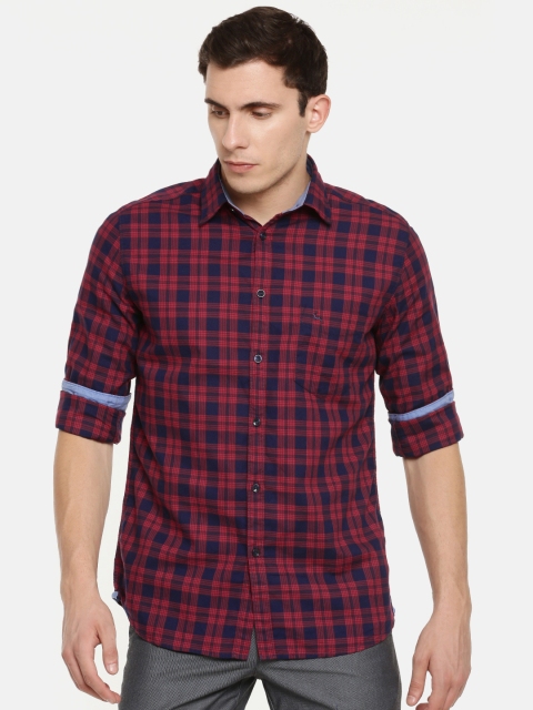 

Parx Men Blue & Red Slim Fit Checked Casual Shirt