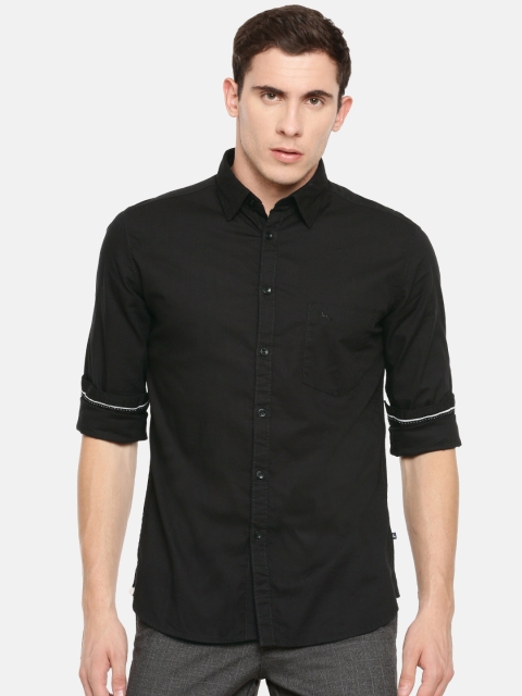 

Parx Men Black Slim Fit Solid Casual Shirt