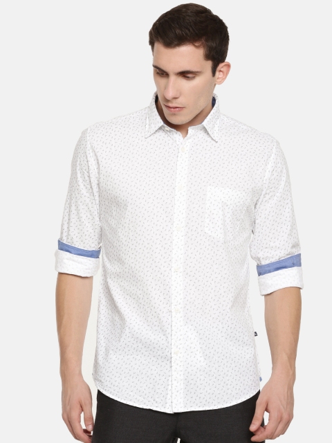 

Parx Men White Slim Fit Printed Casual Shirt