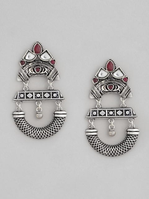 

justpeachy Oxidized Silver-Plated Classic Drop Earrings
