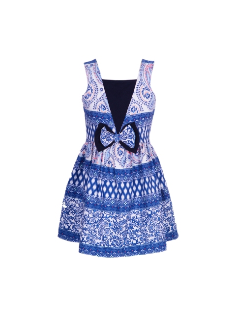 

naughty ninos Girls Blue Printed A-Line Dress