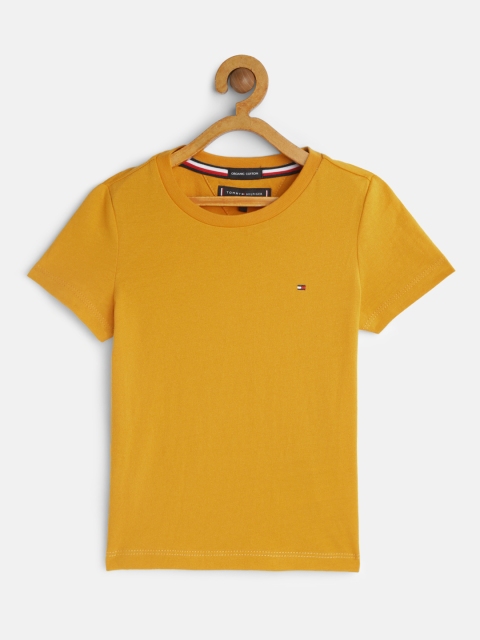 

Tommy Hilfiger Boys Yellow Solid Round Neck T-shirt