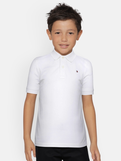 

Tommy Hilfiger Boys White Printed Polo Collar T-shirt