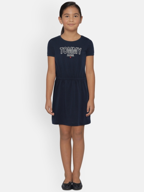 

Tommy Hilfiger Girls Navy Blue Printed Sheath Dress