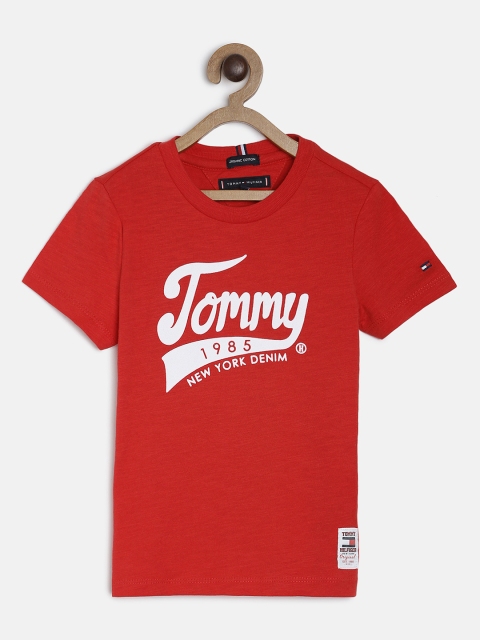 

Tommy Hilfiger Boys Red Printed Round Neck T-shirt
