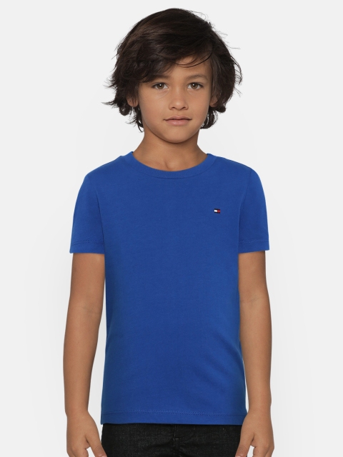 

Tommy Hilfiger Boys Blue Solid Round Neck T-shirt