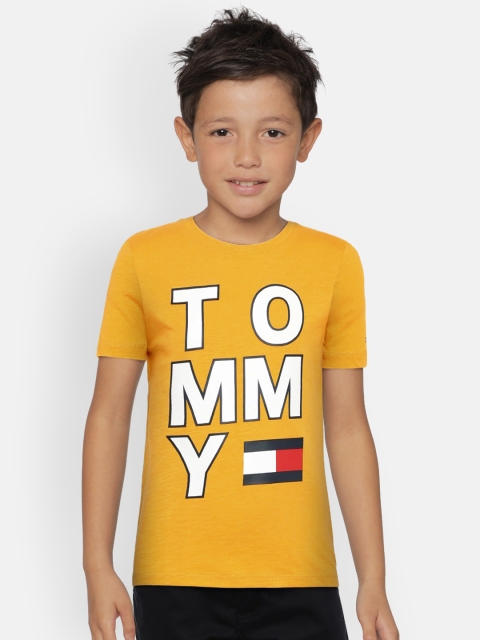 

Tommy Hilfiger Boys Yellow Printed Round Neck T-shirt