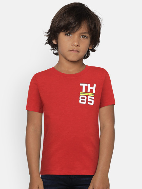 

Tommy Hilfiger Boys Red Printed Round Neck T-shirt