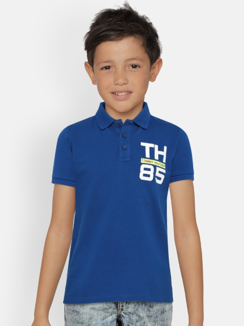 

Tommy Hilfiger Boys Blue Printed Polo Collar T-shirt