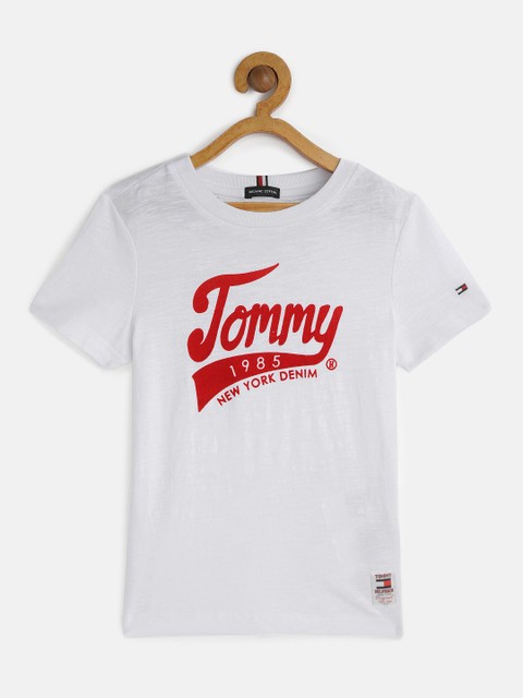 

Tommy Hilfiger Boys White Printed Round Neck T-shirt