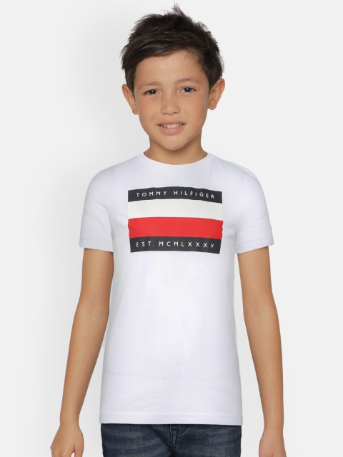 

Tommy Hilfiger Boys White Printed Round Neck T-shirt