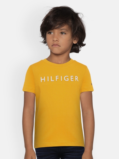 

Tommy Hilfiger Boys Mustard Yellow Printed Round Neck T-shirt