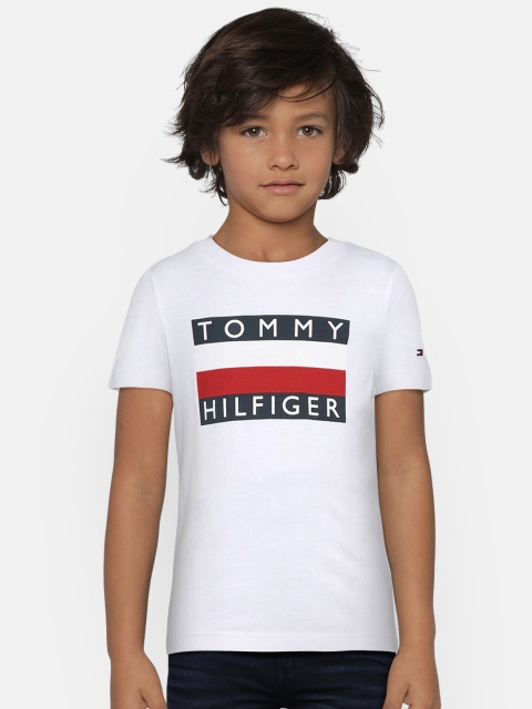 

Tommy Hilfiger Boys White Printed Round Neck T-shirt