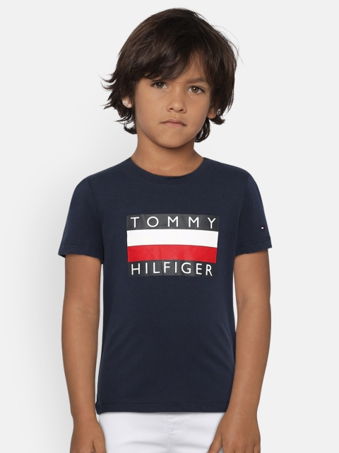 

Tommy Hilfiger Boys Navy Blue Printed Round Neck T-shirt