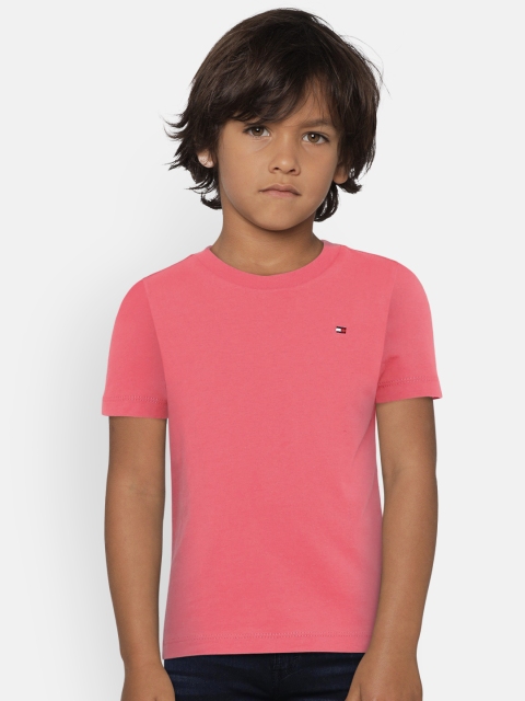 

Tommy Hilfiger Boys Pink Solid Round Neck T-shirt