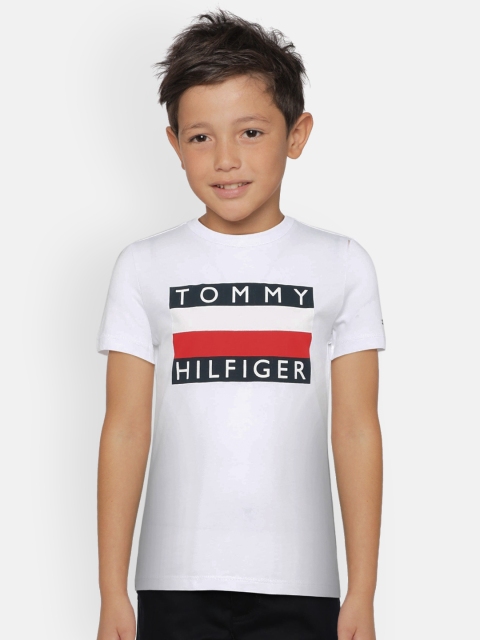 

Tommy Hilfiger Boys White Printed Round Neck T-shirt