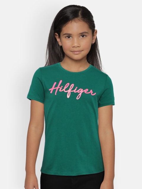 

Tommy Hilfiger Girls Green Printed Round Neck T-shirt