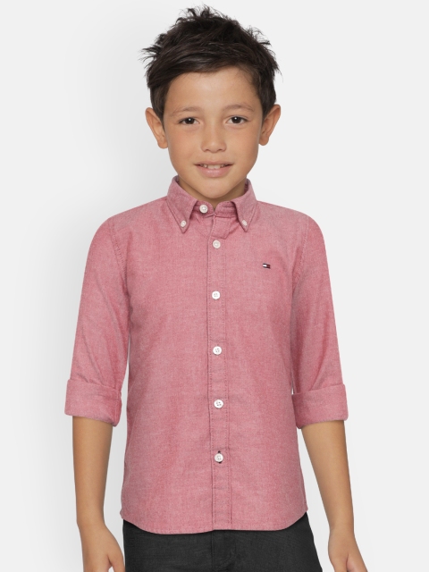 

Tommy Hilfiger Boys Pink Slim Fit Solid Casual Shirt