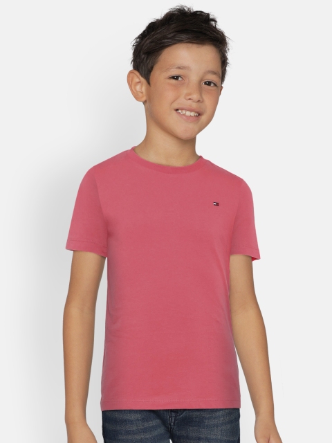 

Tommy Hilfiger Boys Pink Solid Round Neck T-shirt