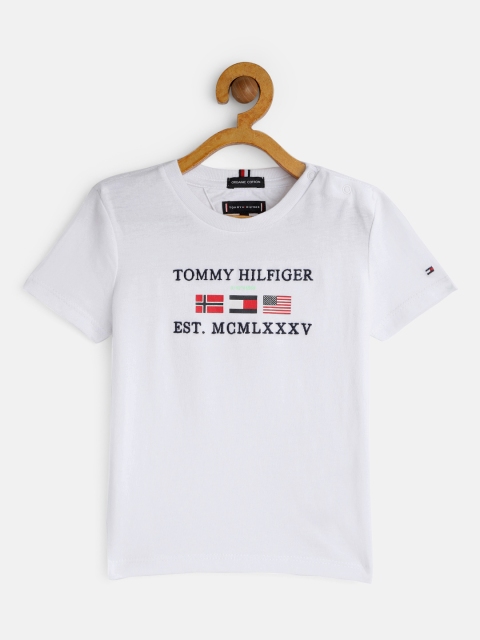 

Tommy Hilfiger Boys White Printed Round Neck T-shirt