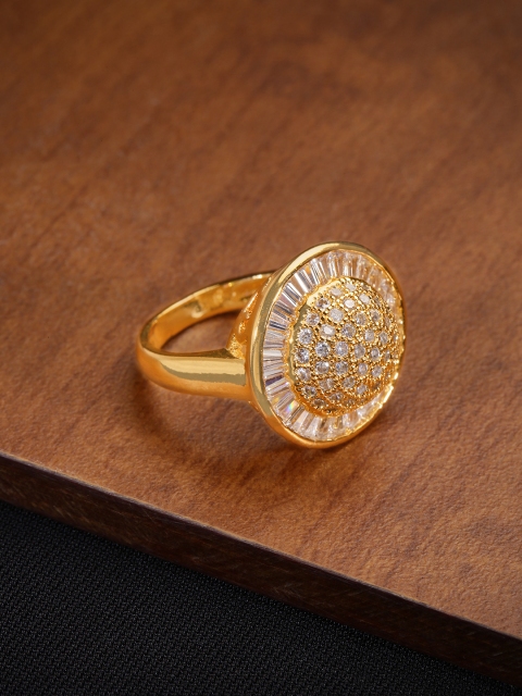 

justpeachy Women Gold-Plated Stone Studded Ring
