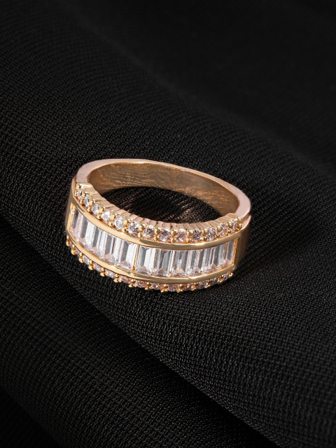 

justpeachy Women Gold-Plated Stone Studded Ring