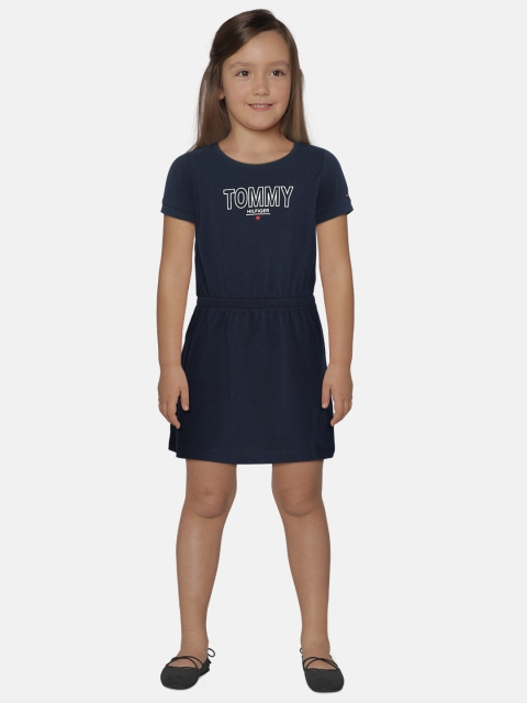 

Tommy Hilfiger Girls Navy Blue Printed Fit and Flare Dress
