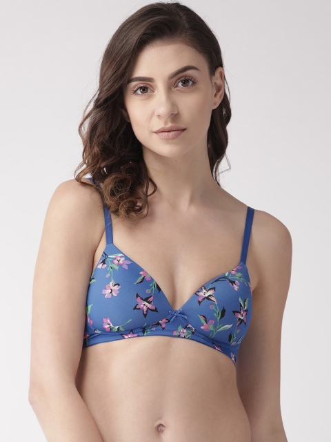 

Marks & Spencer Blue & Pink Printed Non-Wired Lightly Padded T-shirt Bra T333217X