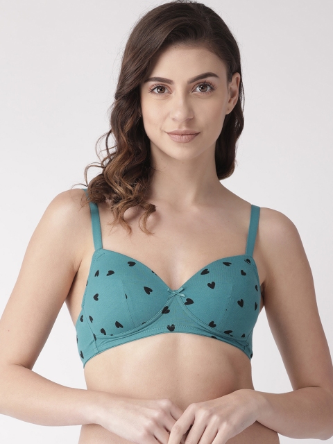 

Marks & Spencer Teal Blue Printed Underwired Lightly Padded T-shirt Bra T333208XTEAL