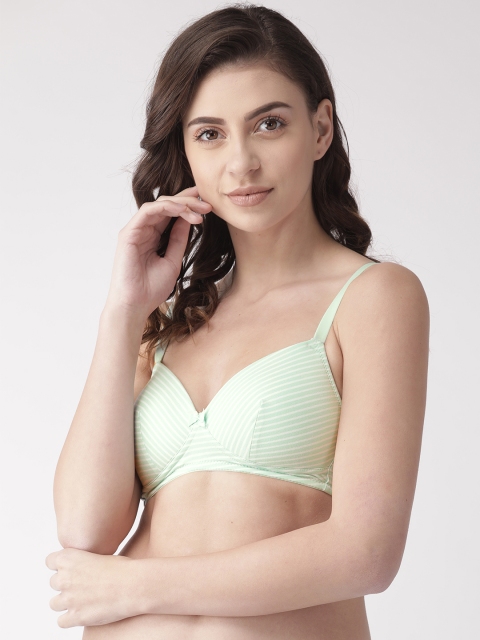

Marks & Spencer Green & White Striped Non-Wired Lightly Padded T-shirt Bra T333213X