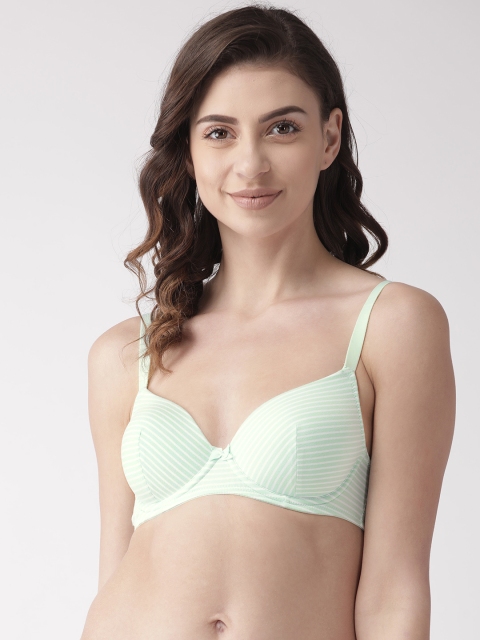 

Marks & Spencer Green & White Striped Underwired Lightly Padded T-shirt Bra T330391X