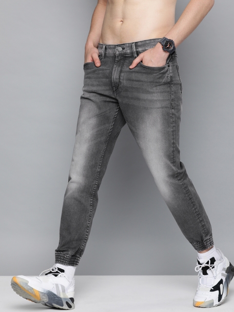 

HERE&NOW Men Grey Jogger Fit Mid-Rise Clean Look Stretchable Jeans